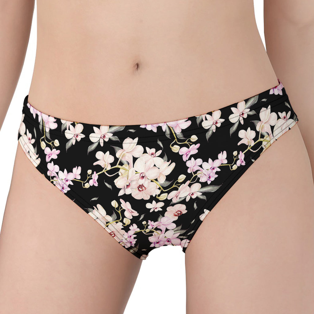 Watercolor Orchid Flower Pattern Print Women's Panties