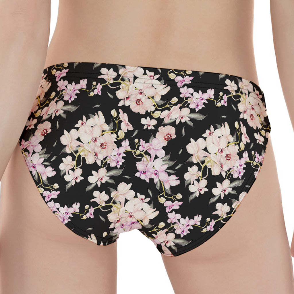 Watercolor Orchid Flower Pattern Print Women's Panties