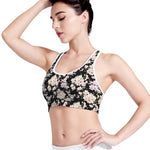 Watercolor Orchid Flower Pattern Print Women's Sports Bra