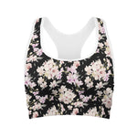 Watercolor Orchid Flower Pattern Print Women's Sports Bra