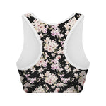 Watercolor Orchid Flower Pattern Print Women's Sports Bra