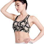 Watercolor Orchid Flower Pattern Print Women's Sports Bra