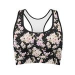 Watercolor Orchid Flower Pattern Print Women's Sports Bra
