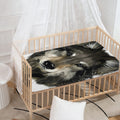 Watercolor Painting Wolf Print Baby Crib Sheet