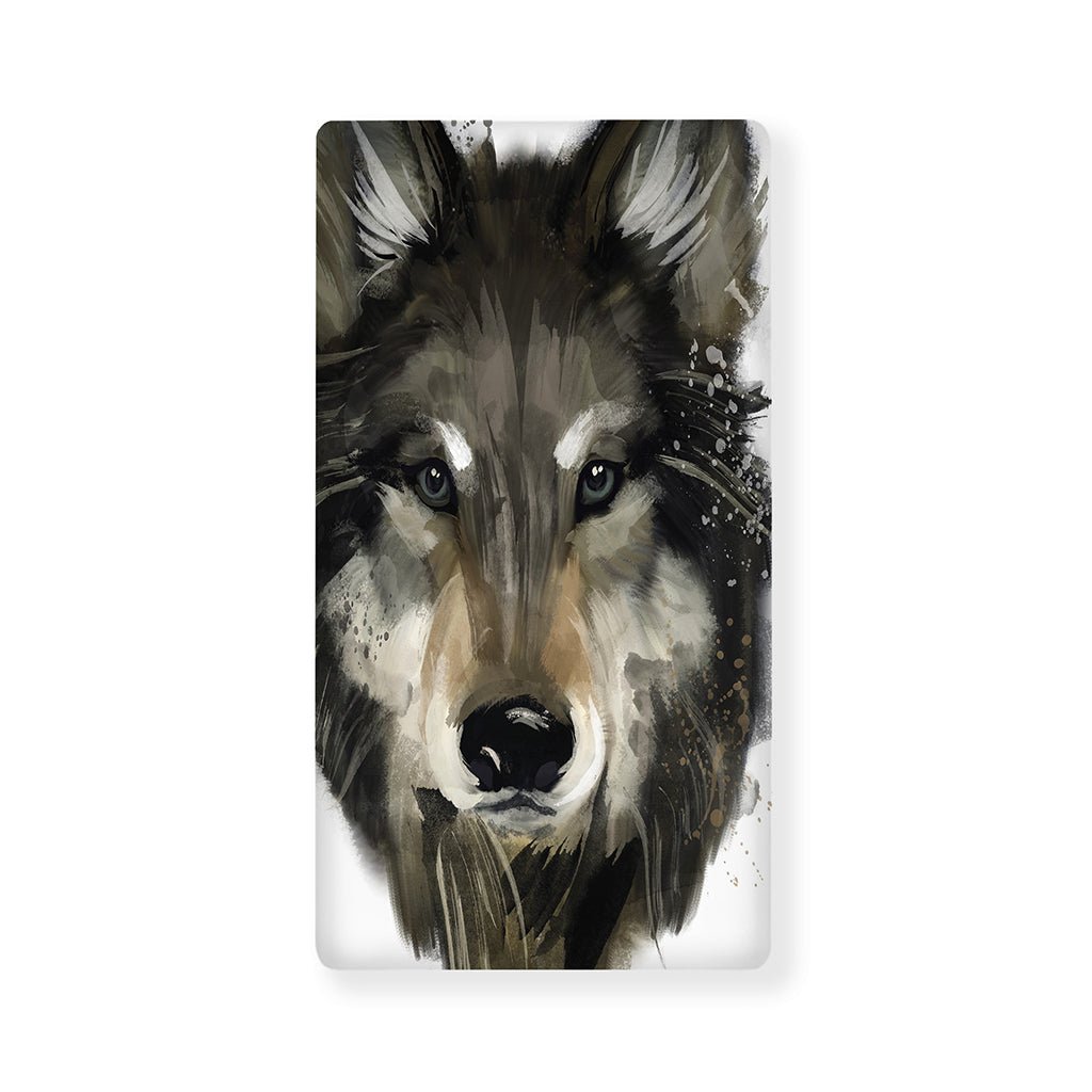 Watercolor Painting Wolf Print Baby Crib Sheet