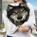 Watercolor Painting Wolf Print Baby Seat Cover