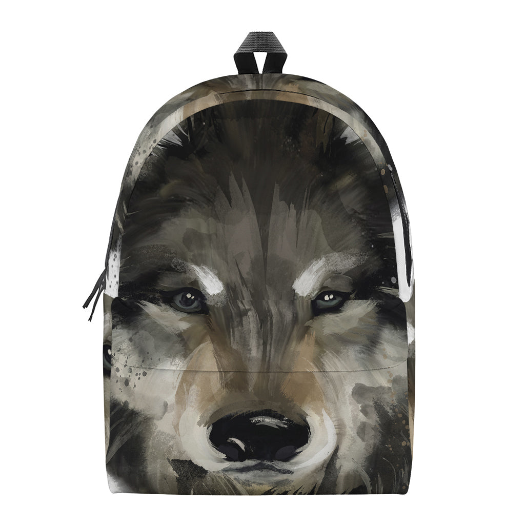 Watercolor Painting Wolf Print Backpack