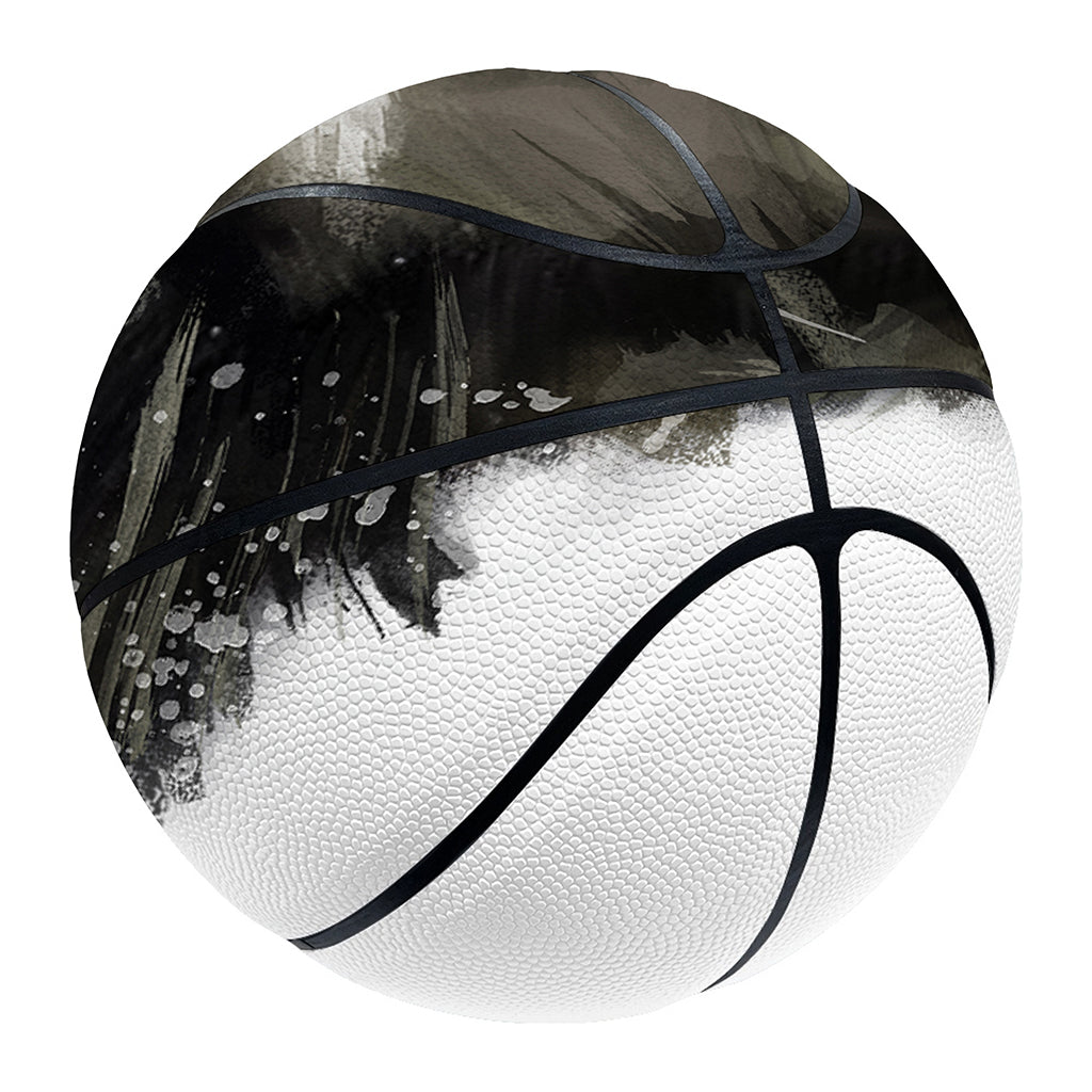 Watercolor Painting Wolf Print Basketball