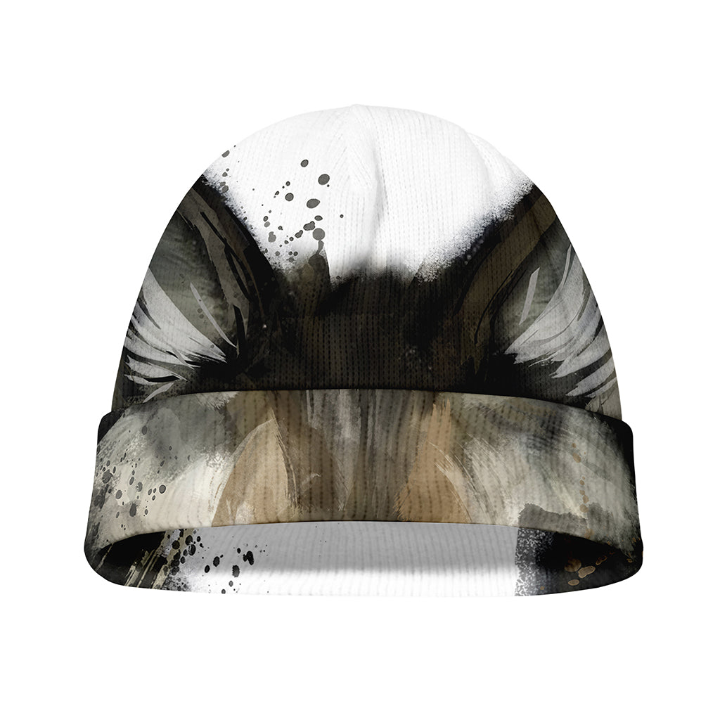 Watercolor Painting Wolf Print Beanie