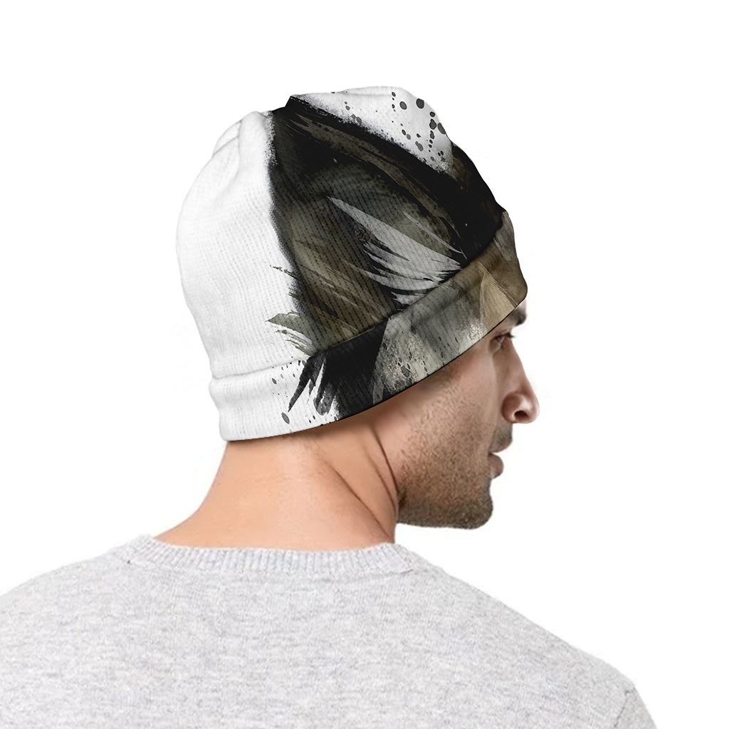 Watercolor Painting Wolf Print Beanie