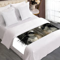 Watercolor Painting Wolf Print Bed Runner