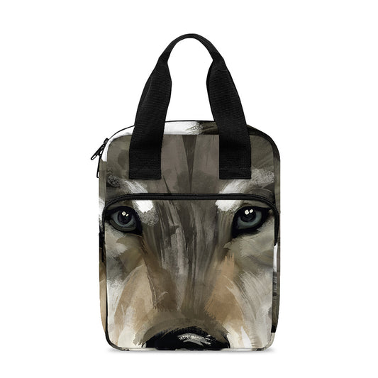 Watercolor Painting Wolf Print Bible Tote Bag