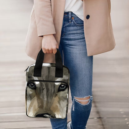 Watercolor Painting Wolf Print Bible Tote Bag