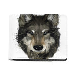 Watercolor Painting Wolf Print Bifold Wallet