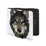 Watercolor Painting Wolf Print Bifold Wallet