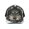 Watercolor Painting Wolf Print Black Mesh Trucker Hat