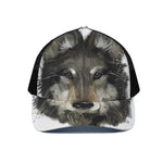 Watercolor Painting Wolf Print Black Mesh Trucker Cap
