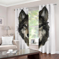 Watercolor Painting Wolf Print Dimout Grommet Curtains
