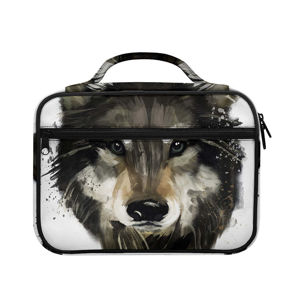 Watercolor Painting Wolf Print Briefcase Bible Bag