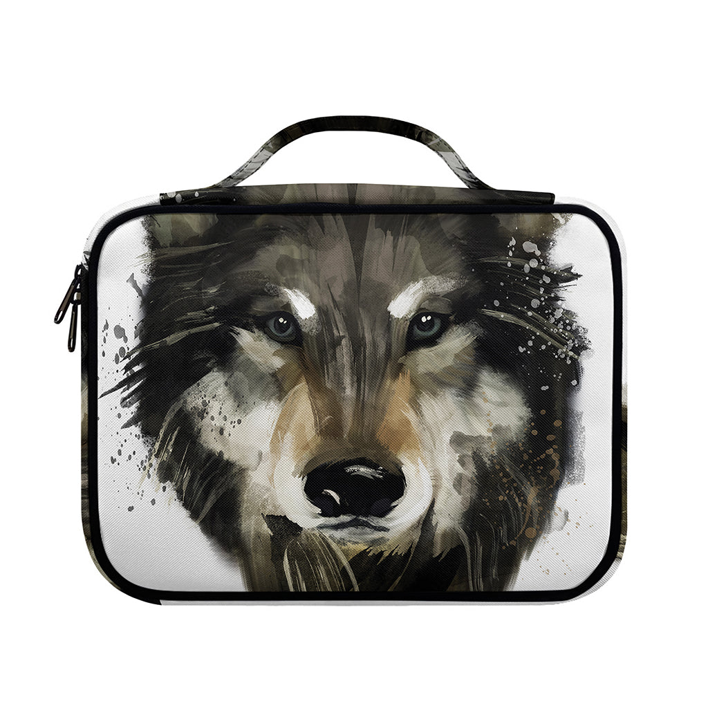 Watercolor Painting Wolf Print Briefcase Bible Bag