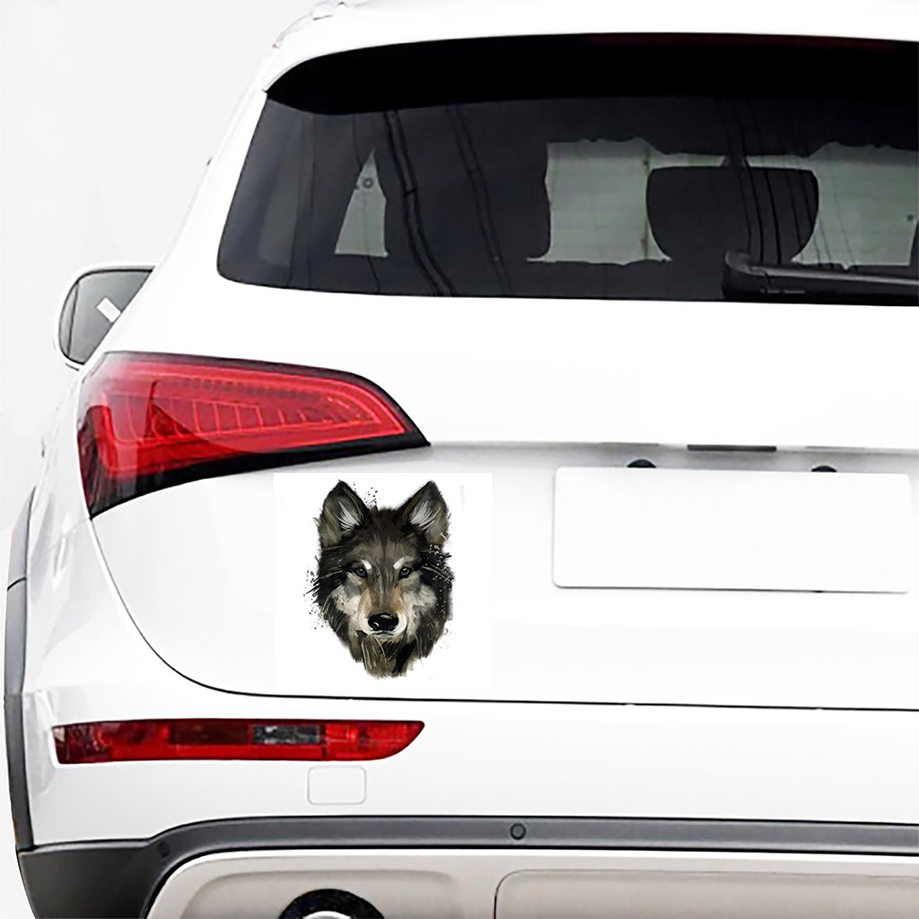 Watercolor Painting Wolf Print Car Sticker