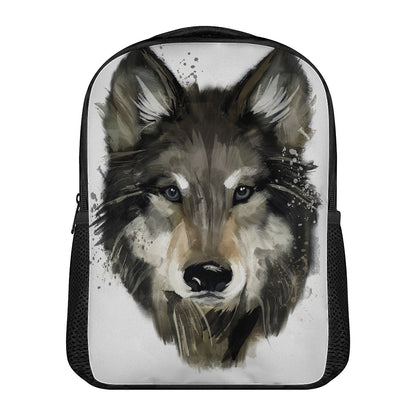 Watercolor Painting Wolf Print Casual Backpack