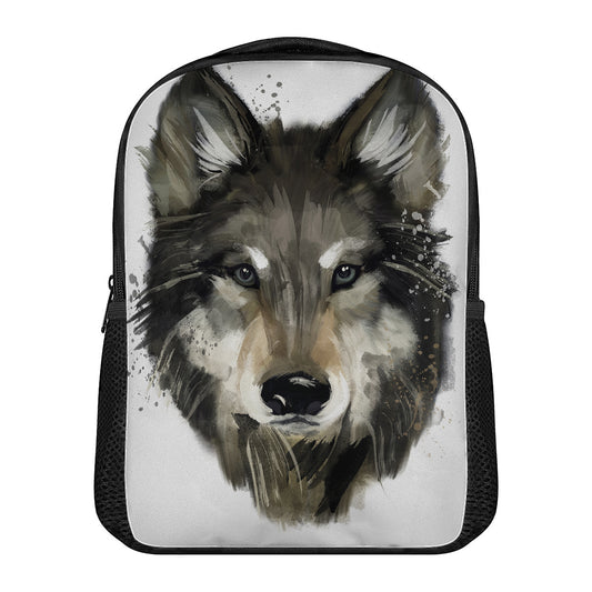 Watercolor Painting Wolf Print Casual Backpack