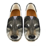 Watercolor Painting Wolf Print Casual Shoes