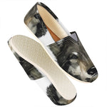 Watercolor Painting Wolf Print Casual Shoes