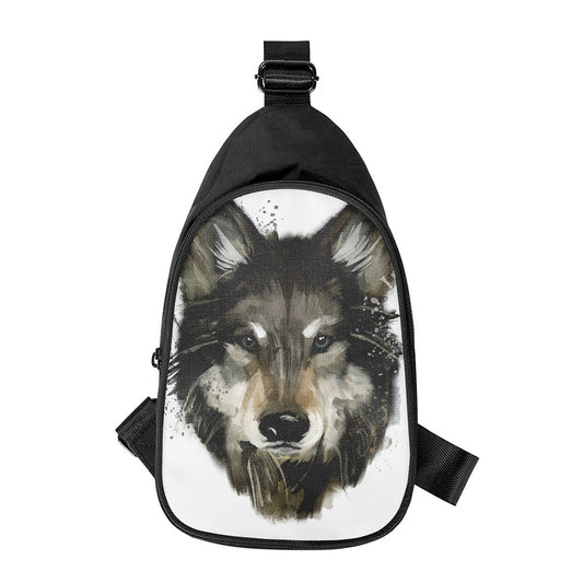 Watercolor Painting Wolf Print Chest Bag