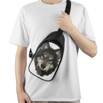 Watercolor Painting Wolf Print Chest Bag