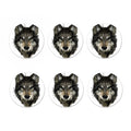 Watercolor Painting Wolf Print Coaster Set