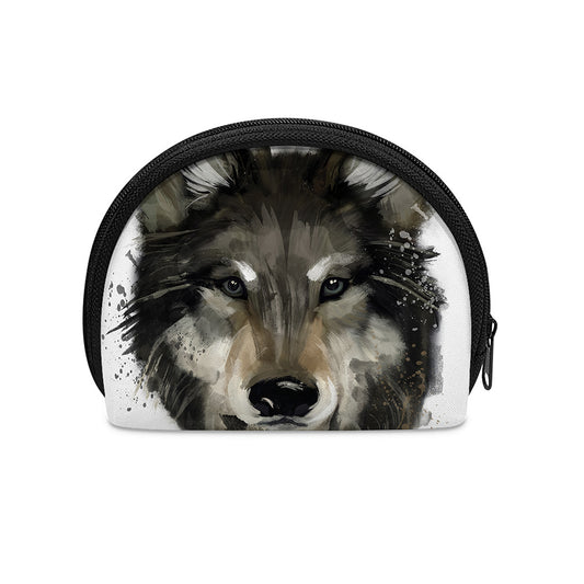 Watercolor Painting Wolf Print Coin Purse