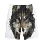 Watercolor Painting Wolf Print Cotton Shorts