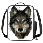 Watercolor Painting Wolf Print Crossbody Lunch Bag