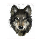 Watercolor Painting Wolf Print Curtain