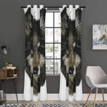 Watercolor Painting Wolf Print Curtain
