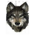 Watercolor Painting Wolf Print Curtain