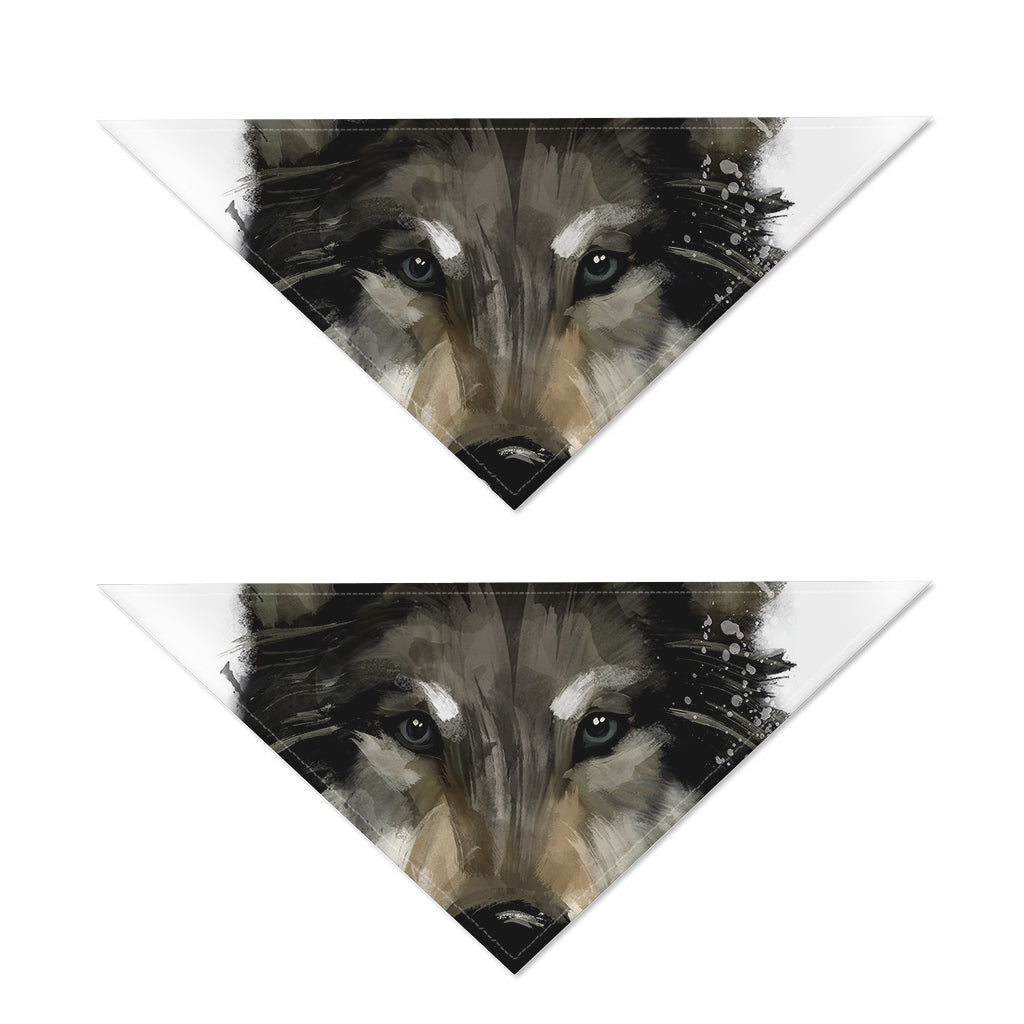 Watercolor Painting Wolf Print Dog Bandana