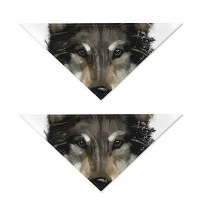 Watercolor Painting Wolf Print Dog Bandana