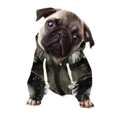 Watercolor Painting Wolf Print Dog Zip Up Hoodie