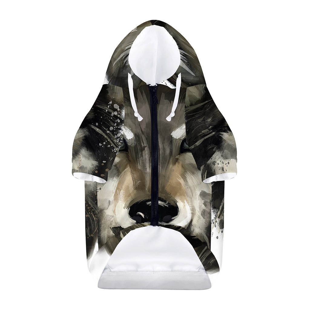 Watercolor Painting Wolf Print Dog Zip Up Hoodie