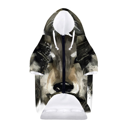 Watercolor Painting Wolf Print Dog Zip Up Hoodie