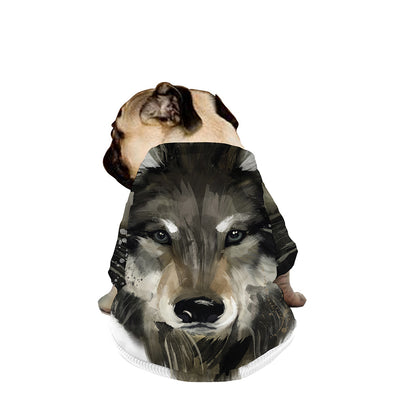 Watercolor Painting Wolf Print Dog Zip Up Jacket