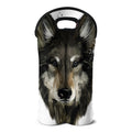 Watercolor Painting Wolf Print Double Neoprene Wine Tote