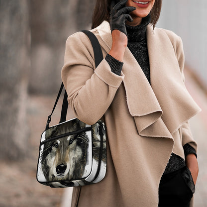 Watercolor Painting Wolf Print Double Strap Bible Bag