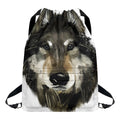 Watercolor Painting Wolf Print Drawstring Backpack