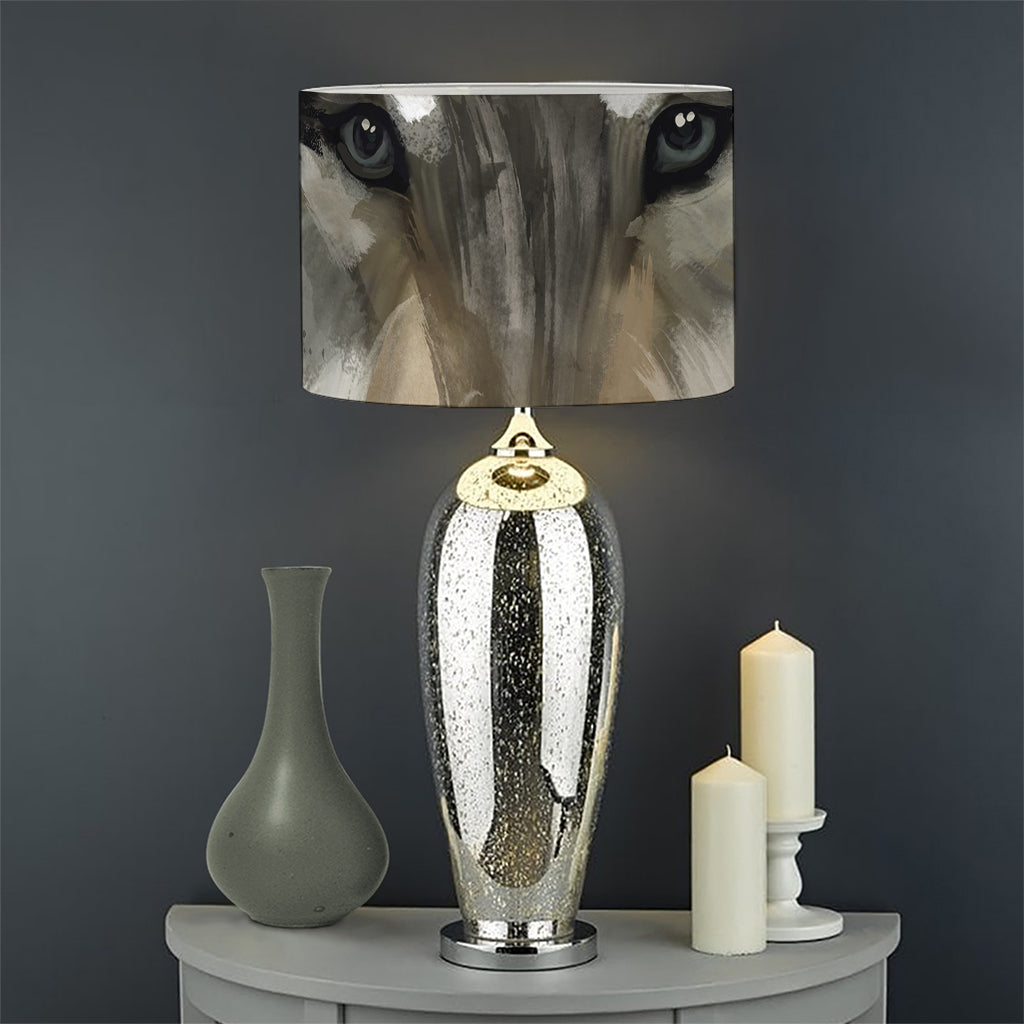 Watercolor Painting Wolf Print Drum Lamp Shade