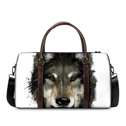 Watercolor Painting Wolf Print Duffle Bag