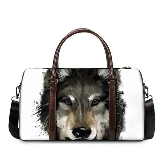 Watercolor Painting Wolf Print Duffle Bag